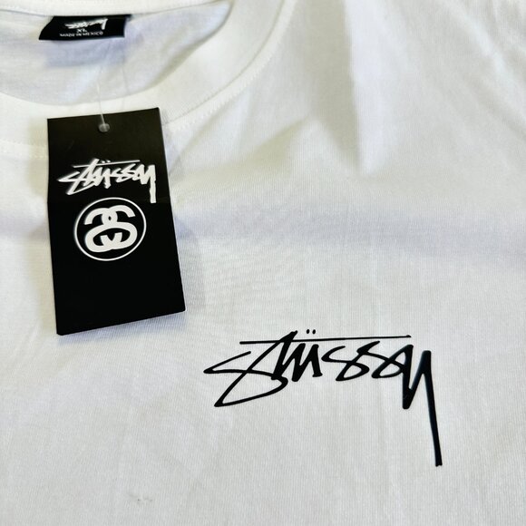 White Stussy men's XL casual summer t-shirt - Picture 5 of 6